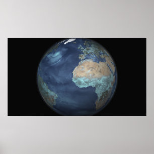Full Earth showing evaporation Poster