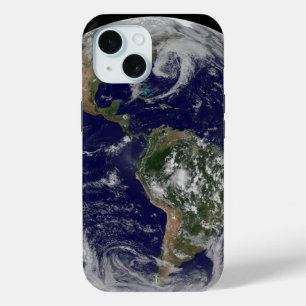 Full Earth Showing Low Pressure Systems. iPhone 15 Case