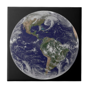 Full Earth Showing Low Pressure Systems. Ceramic Tile