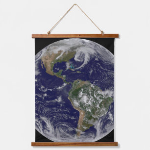 Full Earth Showing Low Pressure Systems. Hanging Tapestry