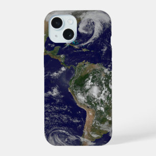Full Earth Showing Low Pressure Systems. iPhone 15 Case
