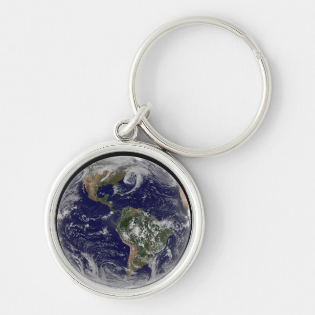 Full Earth Showing Low Pressure Systems. Key Ring (Front)