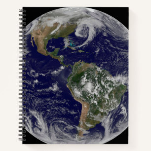 Full Earth Showing Low Pressure Systems. Notebook