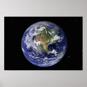 Full Earth showing North America 2 Poster