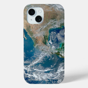 Full Earth Showing North America And Mexico. iPhone 15 Case