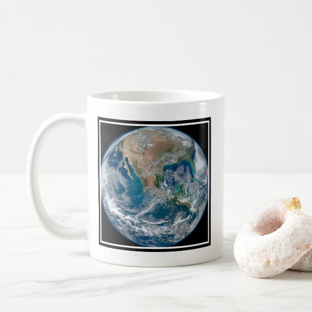 Full Earth Showing North America And Mexico. Coffee Mug (With Donut)