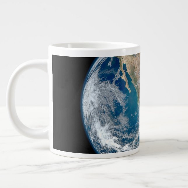 Full Earth Showing North America And Mexico. Large Coffee Mug (Left)