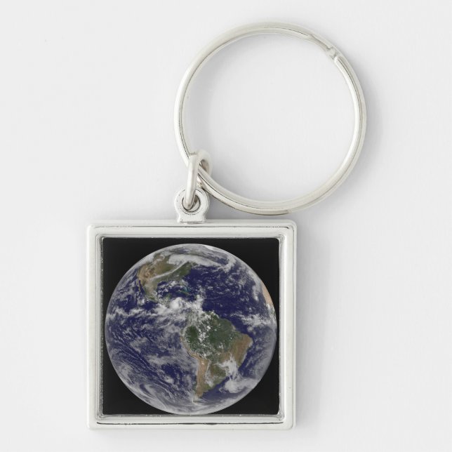 Full Earth showing North America and South Amer 3 Key Ring (Front)