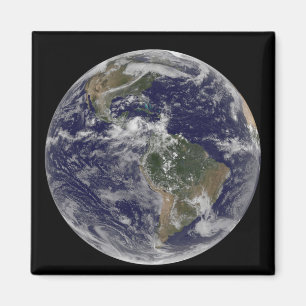 Full Earth showing North America and South Amer 3 Magnet
