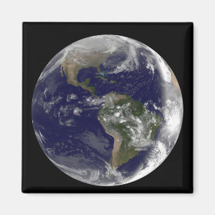 Full Earth showing North America and South Amer 7 Magnet