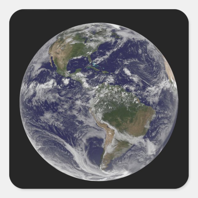Full Earth showing North America and South Amer Square Sticker (Front)