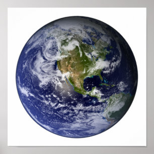 Full Earth showing North America Poster