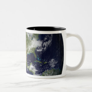 Full Earth showing North America Two-Tone Coffee Mug