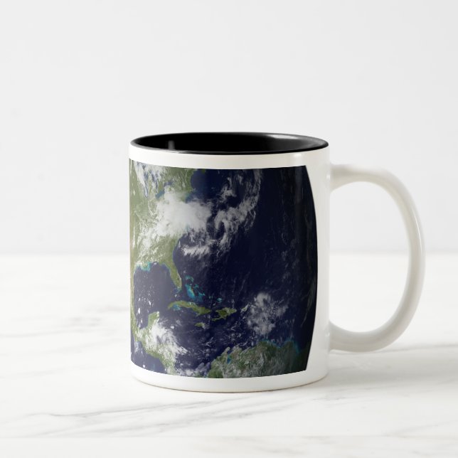 Full Earth showing North America Two-Tone Coffee Mug (Right)