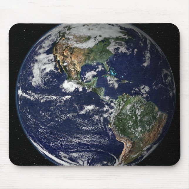 Full Earth showing North and South America Mouse Pad (Front)
