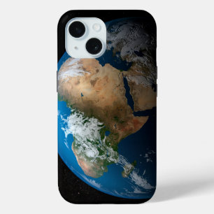 Full Earth Showing Simulated Clouds Over Africa. iPhone 15 Case