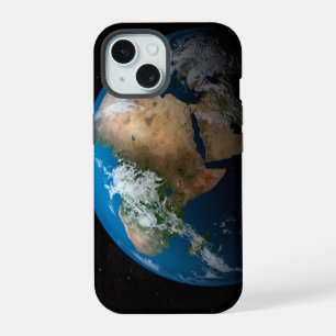 Full Earth Showing Simulated Clouds Over Africa. iPhone 15 Case