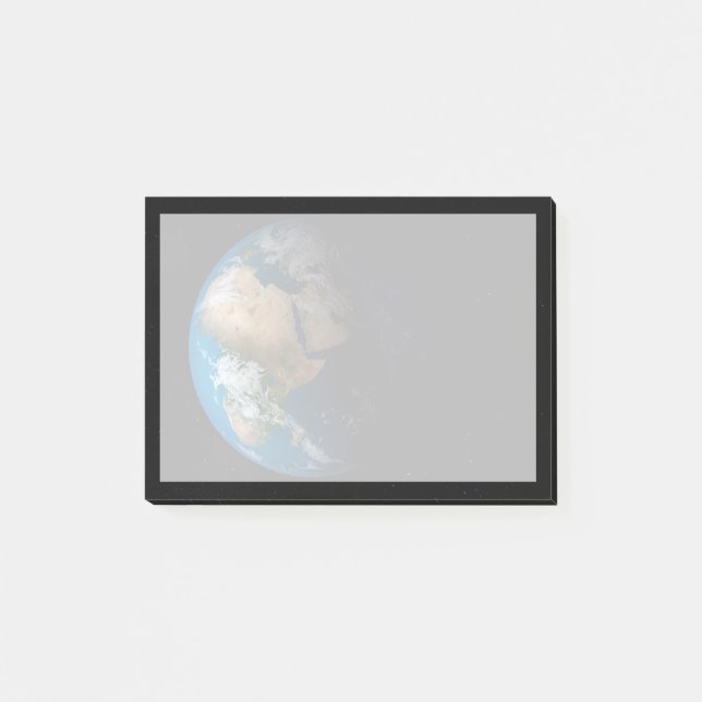 Full Earth Showing Simulated Clouds Over Africa. Post-it Notes (Front)