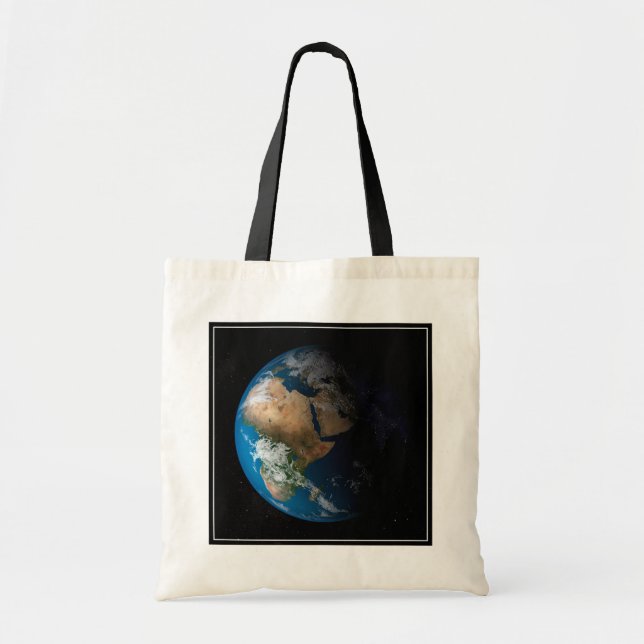 Full Earth Showing Simulated Clouds Over Africa. Tote Bag (Front)