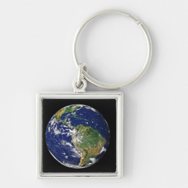 Full Earth showing South America Key Ring (Front)