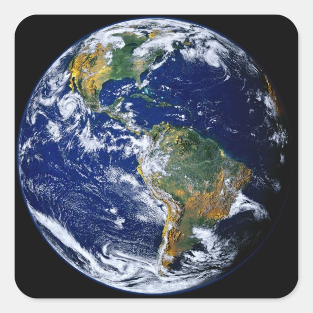 Full Earth Showing The Americas Square Sticker (Front)