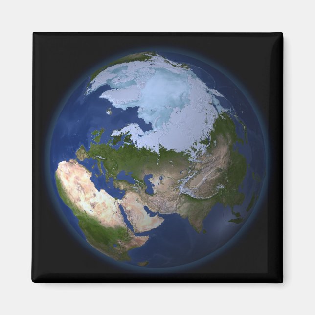 Full Earth showing the Arctic region Magnet (Front)