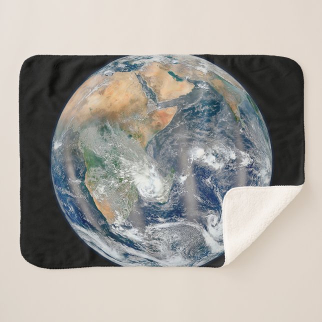 Full Earth Showing The Eastern Hemisphere. Sherpa Blanket (Front (Horizontal))