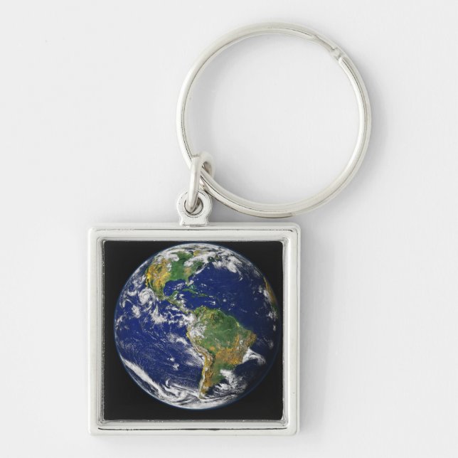 Full Earth showing the western hemisphere Key Ring (Front)
