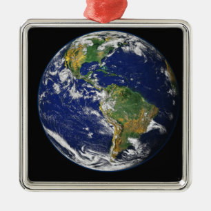 Full Earth showing the western hemisphere Metal Ornament