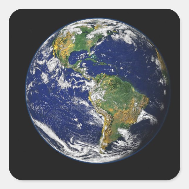 Full Earth showing the western hemisphere Square Sticker (Front)