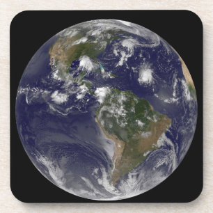 Full Earth Showing Tropical Storms In The Atlantic Coaster