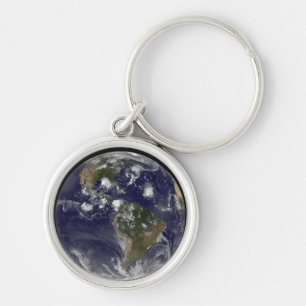 Full Earth Showing Tropical Storms In The Atlantic Key Ring