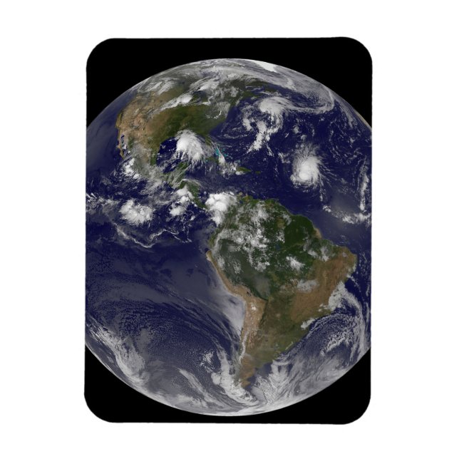 Full Earth Showing Tropical Storms In The Atlantic Magnet (Vertical)