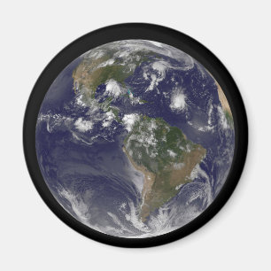 Full Earth Showing Tropical Storms In The Atlantic Magnet
