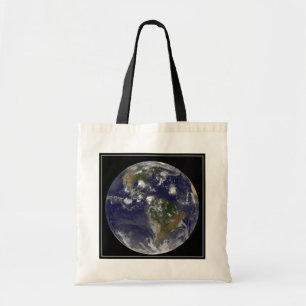 Full Earth Showing Tropical Storms In The Atlantic Tote Bag