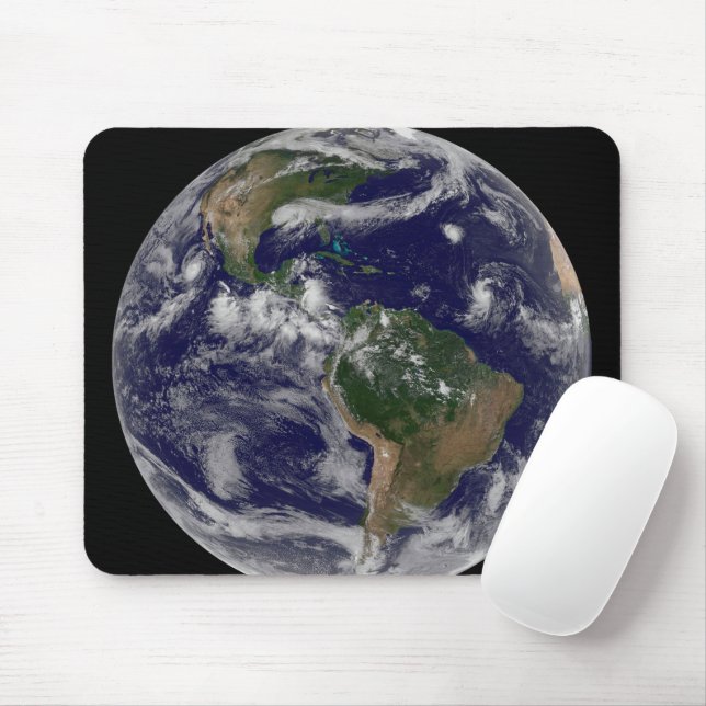 Full Earth Showing Various Tropical Storm Systems. Mouse Pad (With Mouse)