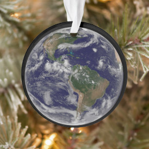 Full Earth Showing Various Tropical Storm Systems. Ornament