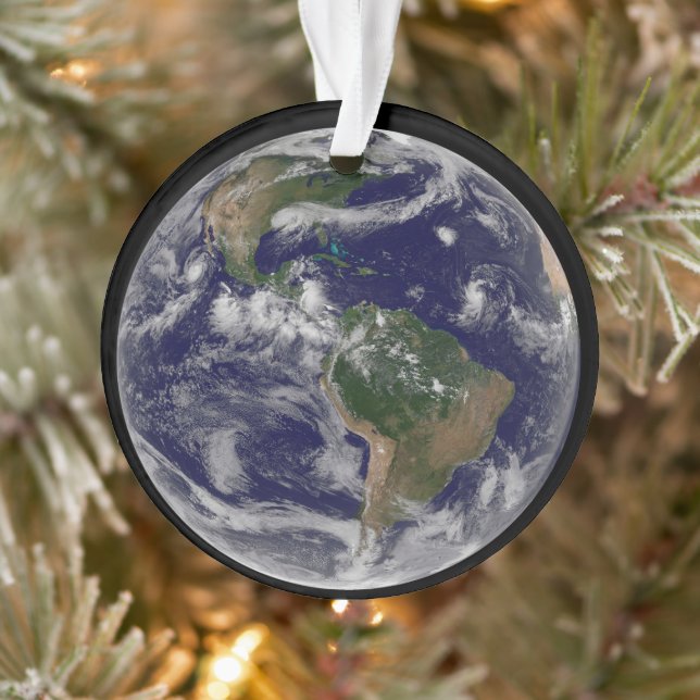 Full Earth Showing Various Tropical Storm Systems. Ornament (Tree)