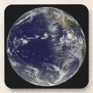 Full Earth Showing Various Tropical Storms. Coaster