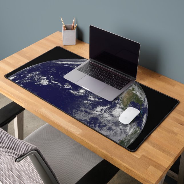 Full Earth Showing Various Tropical Storms. Desk Mat (Office 2)