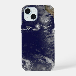 Full Earth Showing Various Tropical Storms. iPhone 15 Case