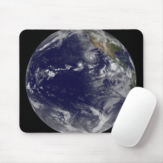 Full Earth Showing Various Tropical Storms. Mouse Pad (With Mouse)