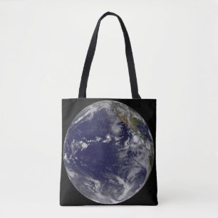 Full Earth Showing Various Tropical Storms. Tote Bag