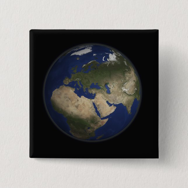 Full Earth view of Africa, Europe, and Middle E 15 Cm Square Badge (Front)