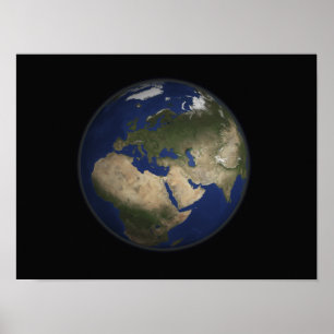 Full Earth view of Africa, Europe, and Middle E Poster