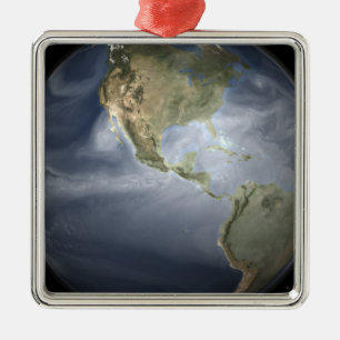 Full Earth view showing water vapour Metal Ornament