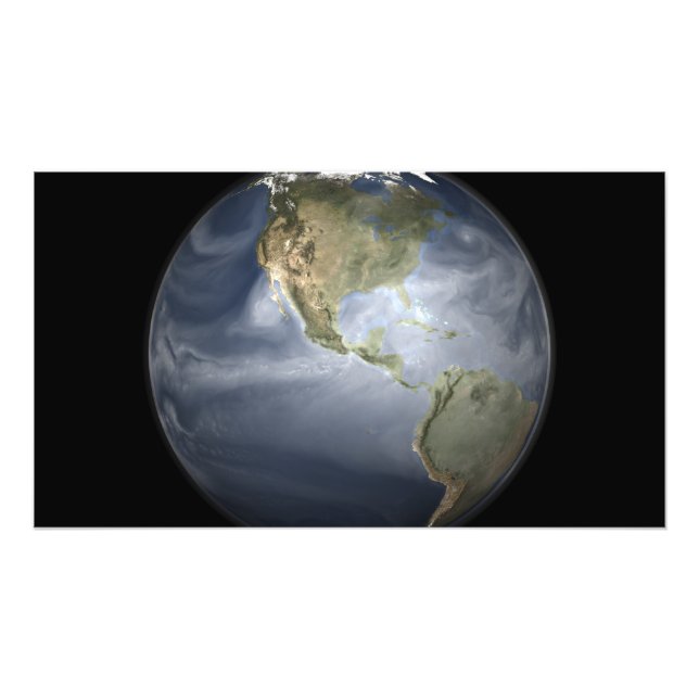 Full Earth view showing water vapour Photo Print (Front)