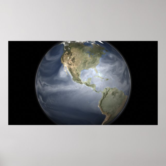 Full Earth view showing water vapour Poster (Front)