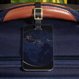 Full Earth With City Lights Luggage Tag