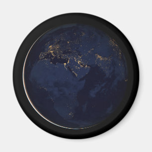 Full Earth With City Lights Magnet